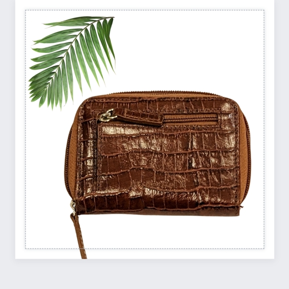 Walletbe Demi Gear Bags Walletbe Wallet Card Holder Croco Embossed Leather Id Accordion